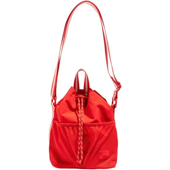 Drawcord Crossbody Bag Unisex Cherry Polyester Secure Pockets Lightweight - Picture 1 of 5